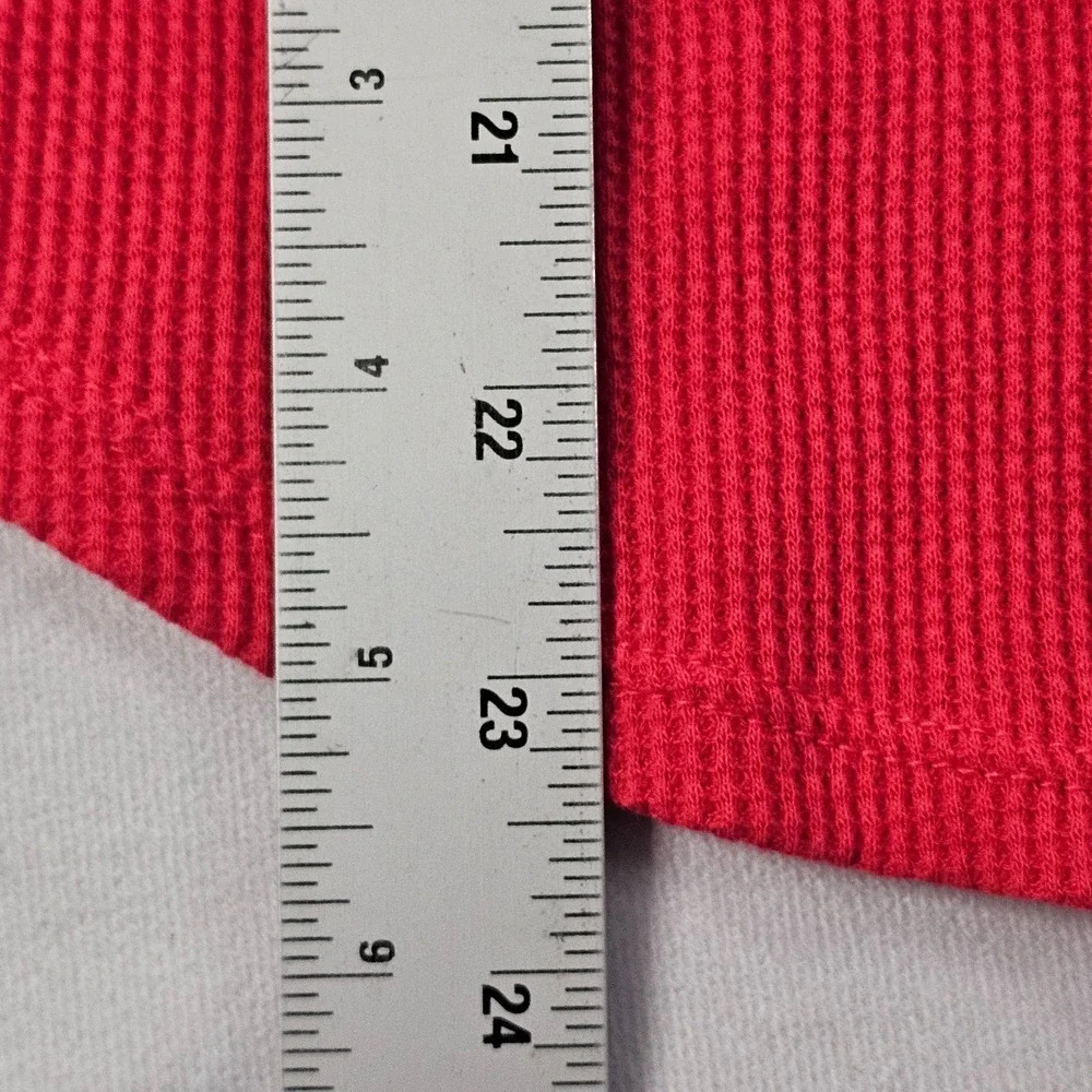 Old Navy Red Long Sleeve Thermal Cotton T-Shirt Girls XL (14)